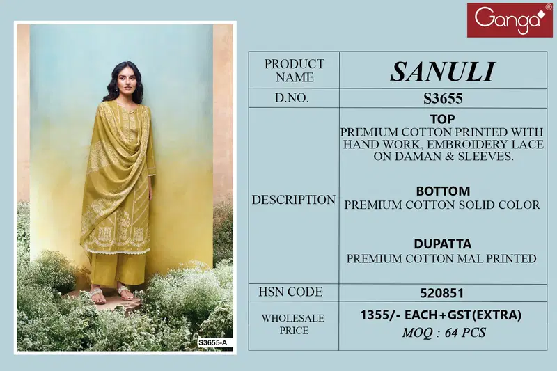 Sanuli By Ganga Cotton Top Bottom With Dupatta Wholesale Market In Surat With Price